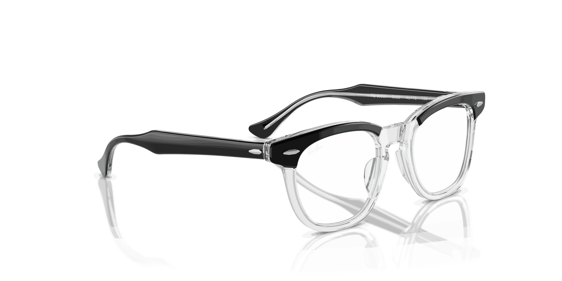 [Clear Lenses, Polished Black On Transparent Frame]
