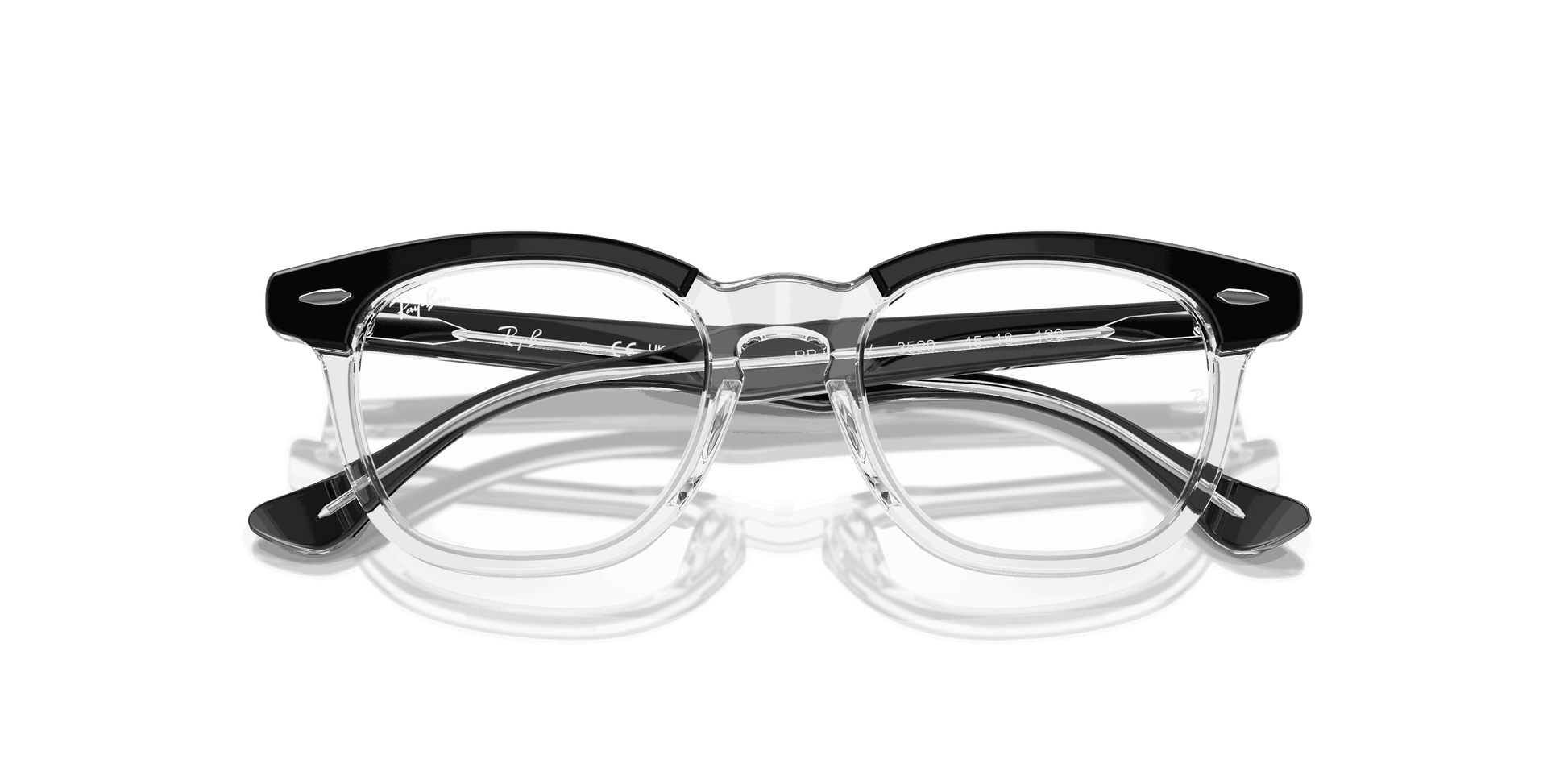 [Clear Lenses, Polished Black On Transparent Frame]
