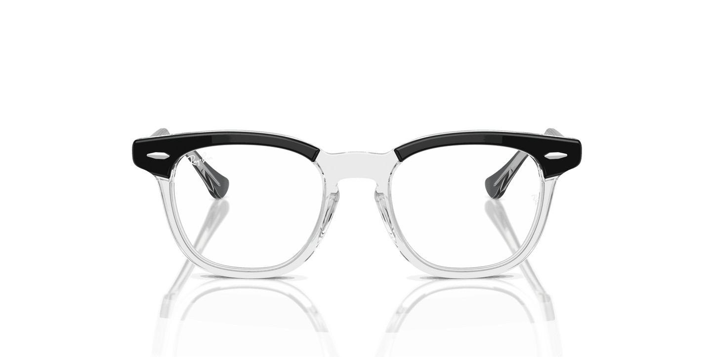 [Clear Lenses, Polished Black On Transparent Frame]