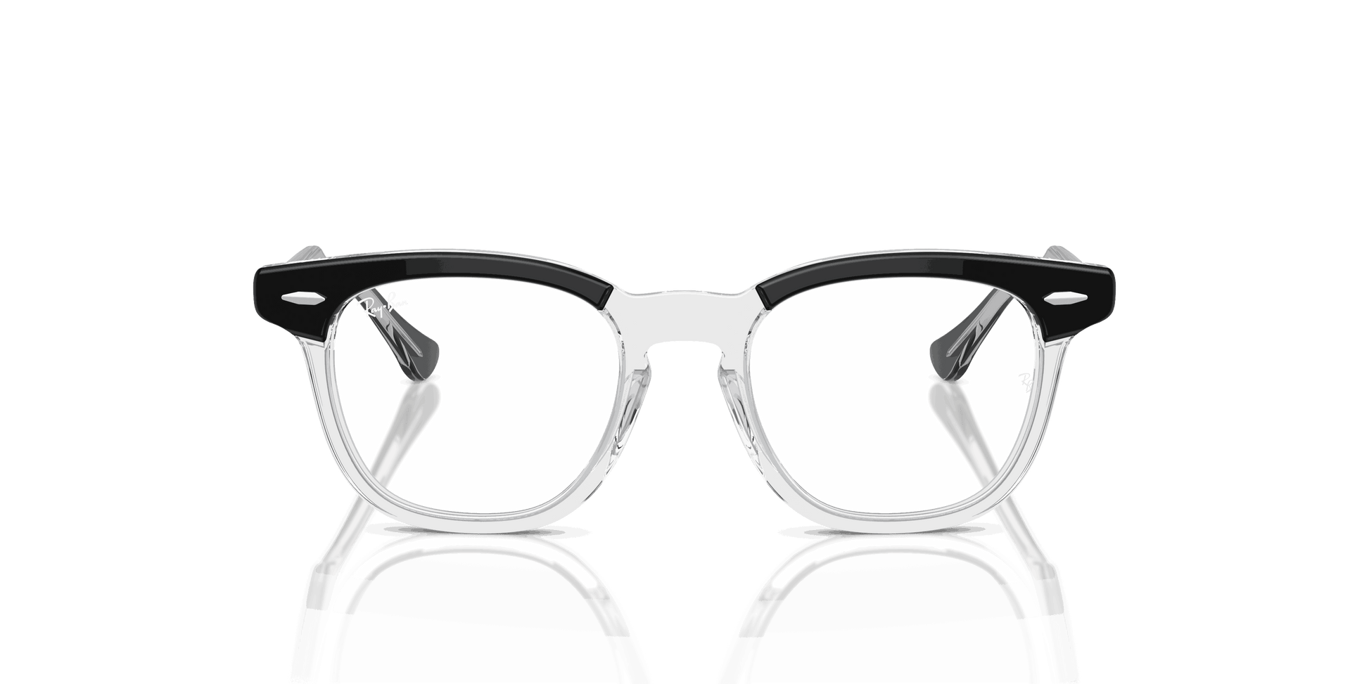 [Clear Lenses, Polished Black On Transparent Frame]