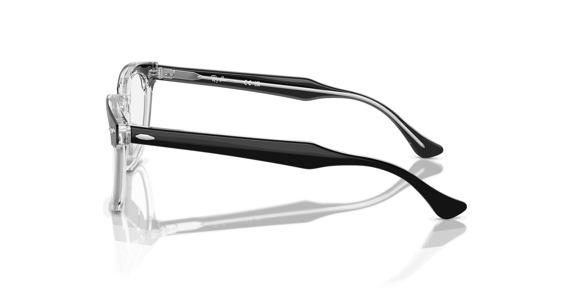 [Clear Lenses, Polished Black On Transparent Frame]