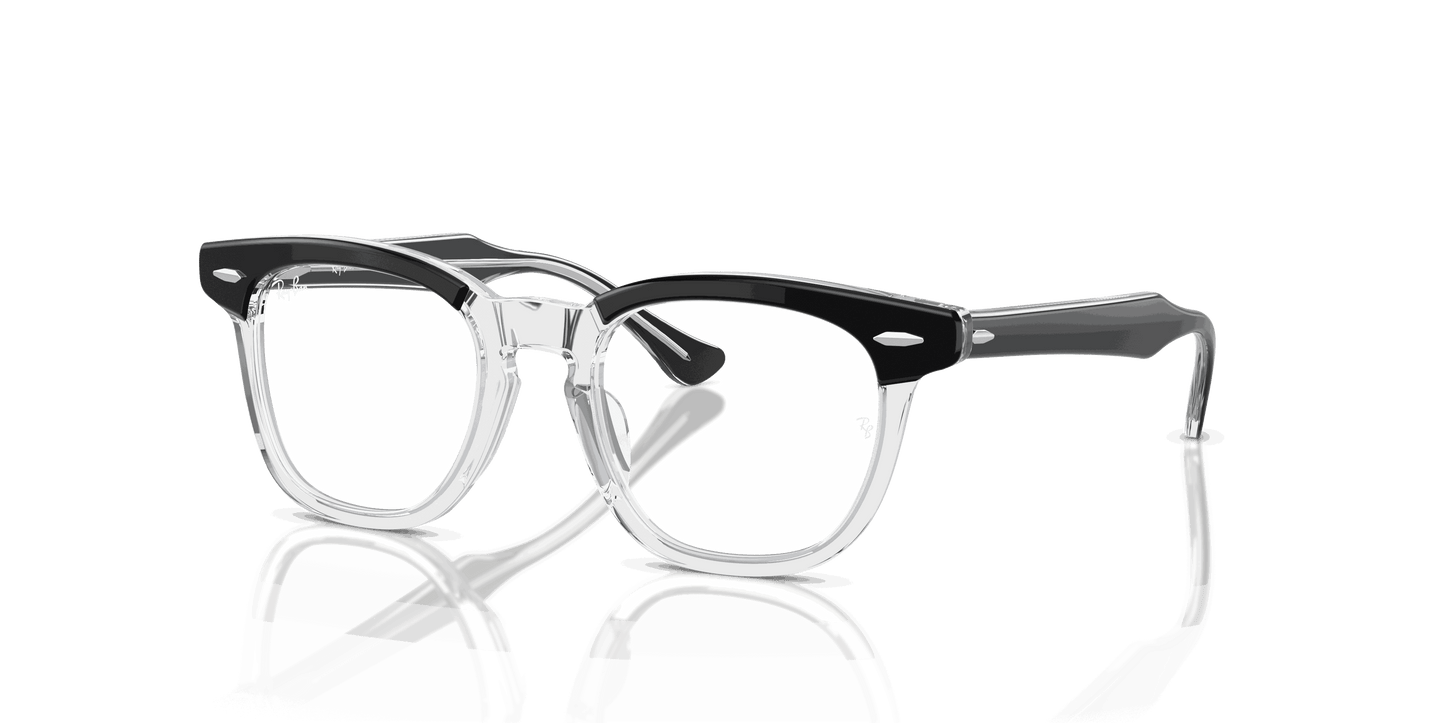 [Clear Lenses, Polished Black On Transparent Frame]