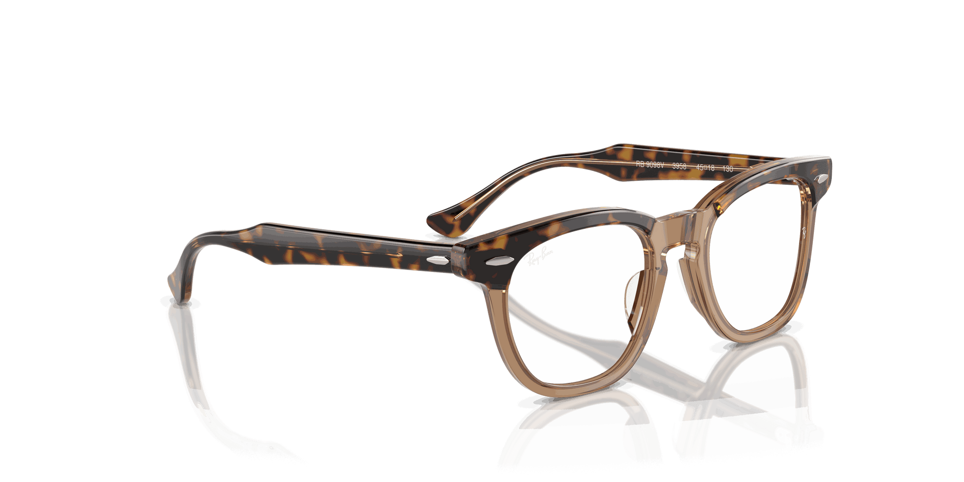 [Clear Lenses, Polished Havana On Transparent Frame]
