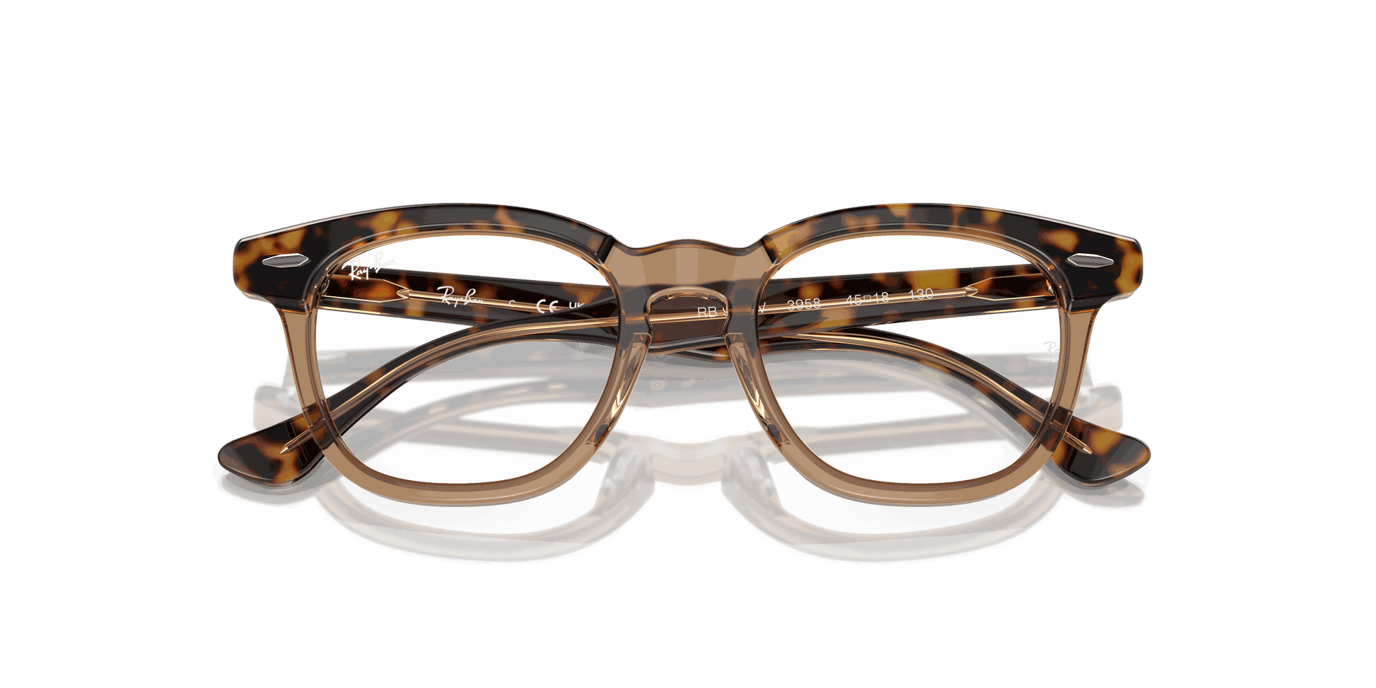 [Clear Lenses, Polished Havana On Transparent Frame]