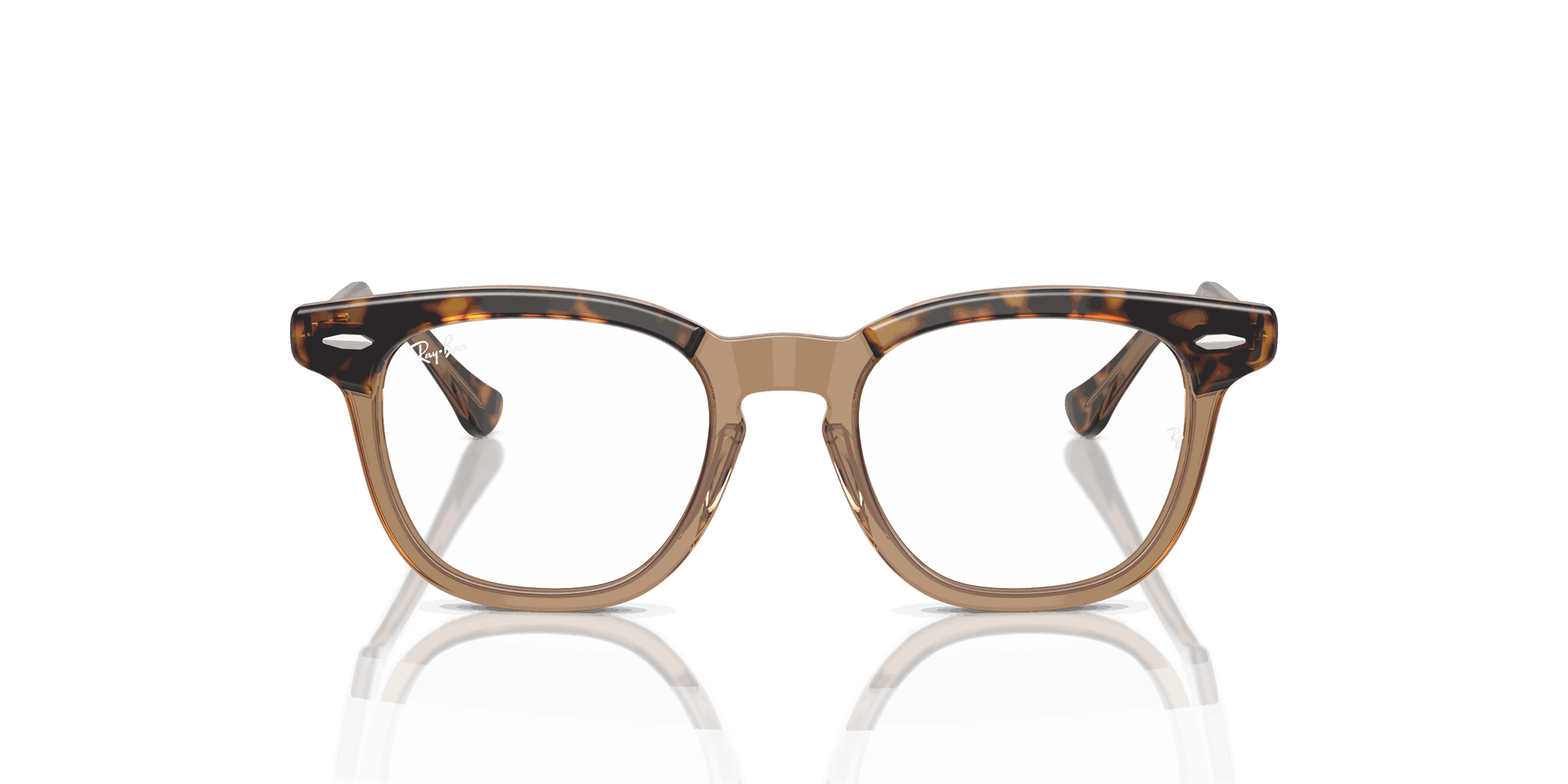 [Clear Lenses, Polished Havana On Transparent Frame]