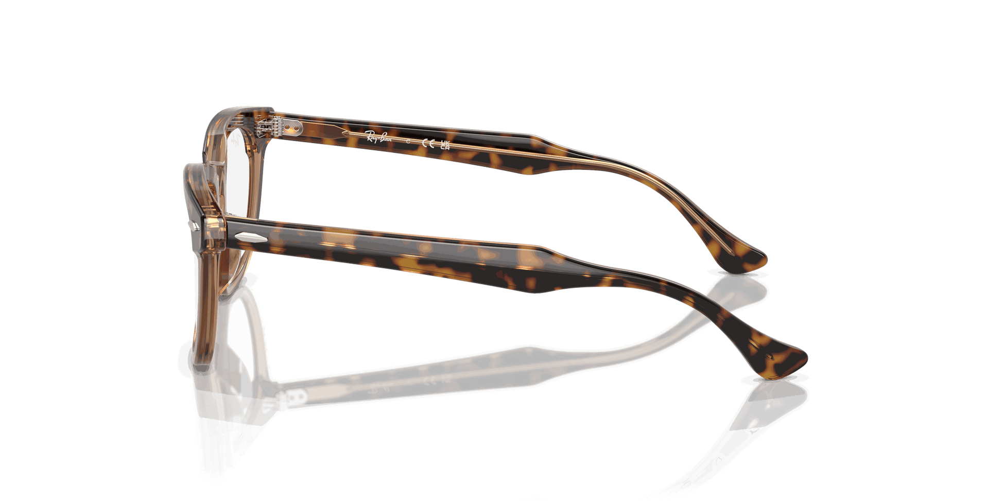 [Clear Lenses, Polished Havana On Transparent Frame]