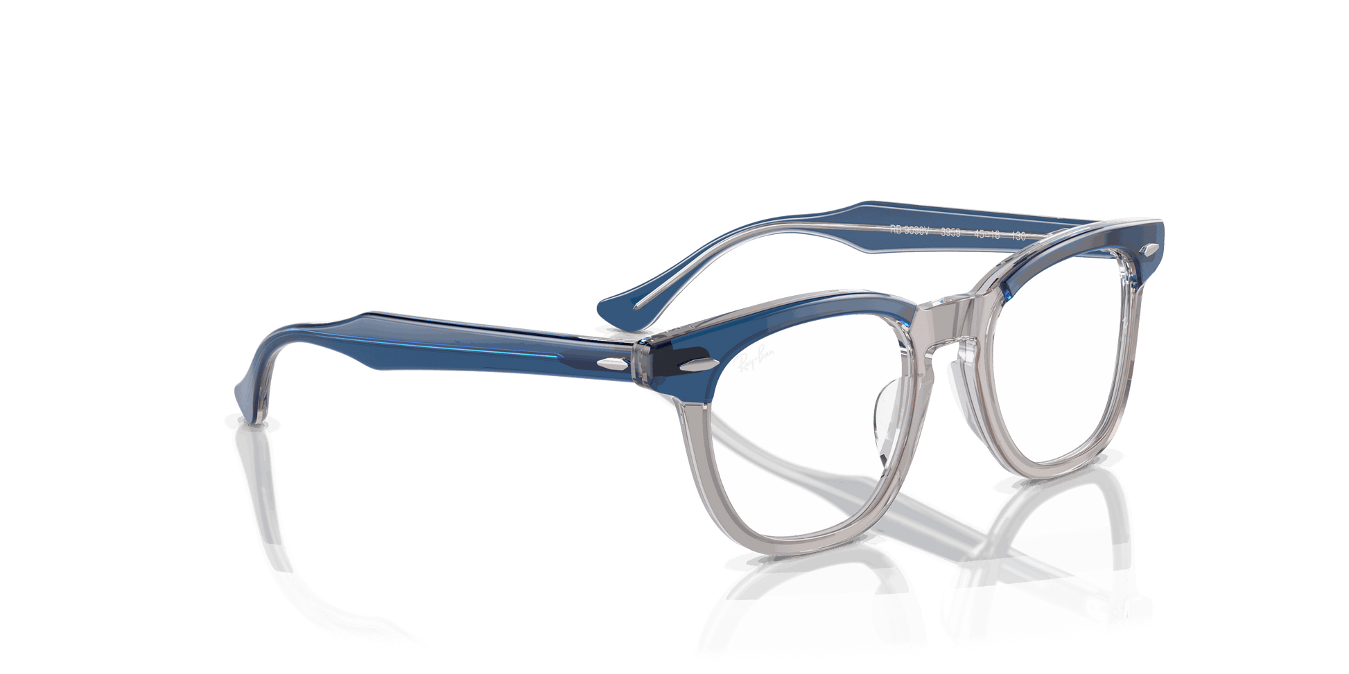 [Clear Lenses, Polished Top Dark Blue & Brown & Light Grey Frame]