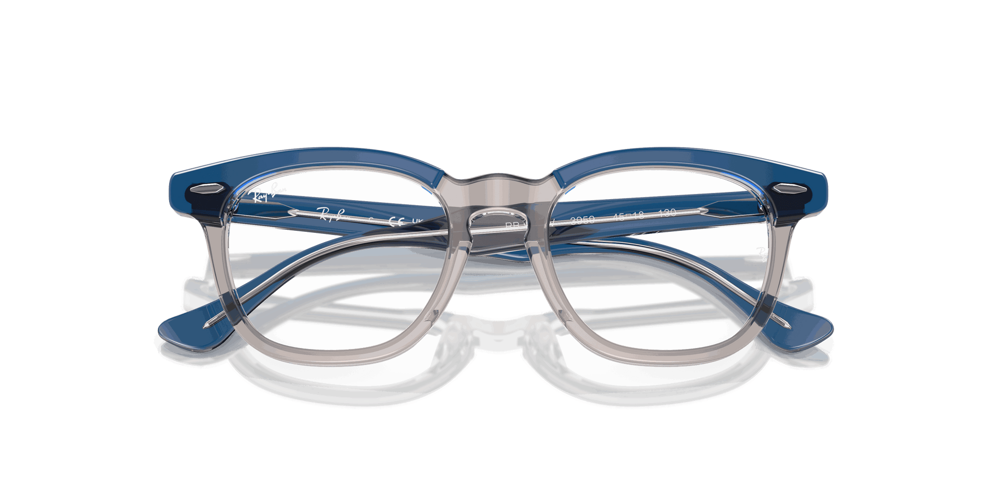 [Clear Lenses, Polished Top Dark Blue & Brown & Light Grey Frame]