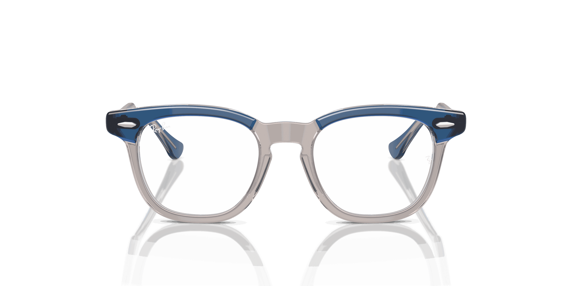 [Clear Lenses, Polished Top Dark Blue & Brown & Light Grey Frame]