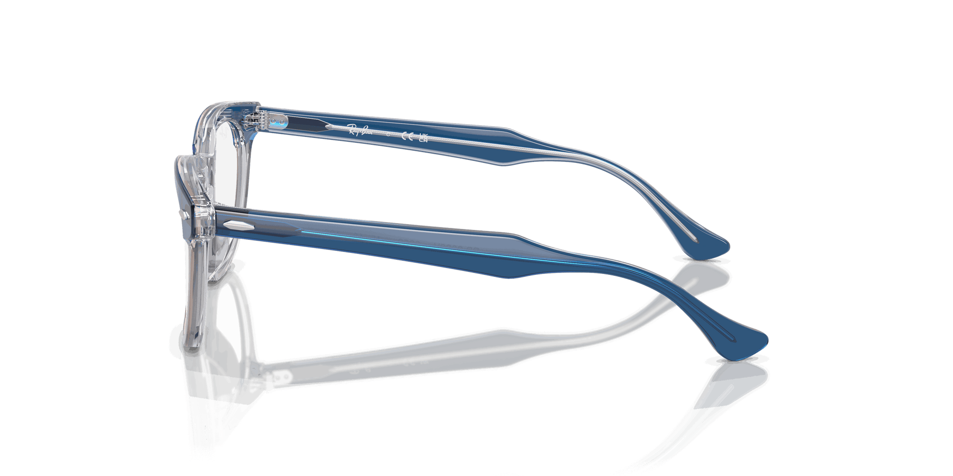 [Clear Lenses, Polished Top Dark Blue & Brown & Light Grey Frame]