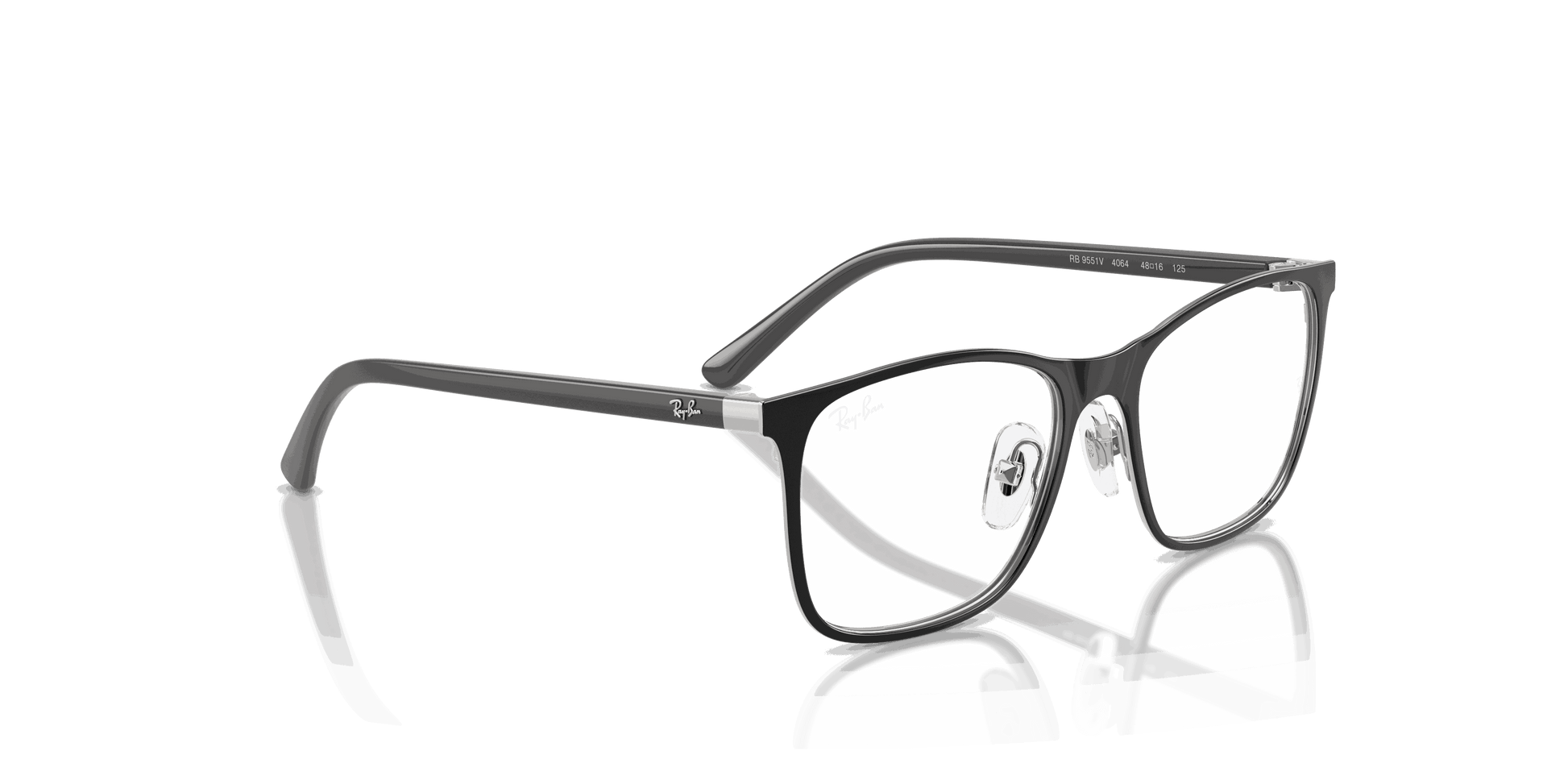 [Clear Lenses, Polished Black On Silver Frame]