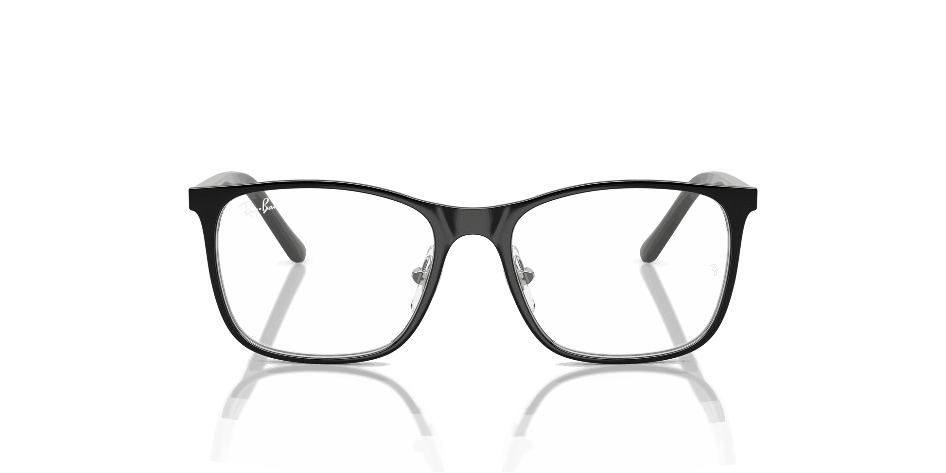 [Clear Lenses, Polished Black On Silver Frame]