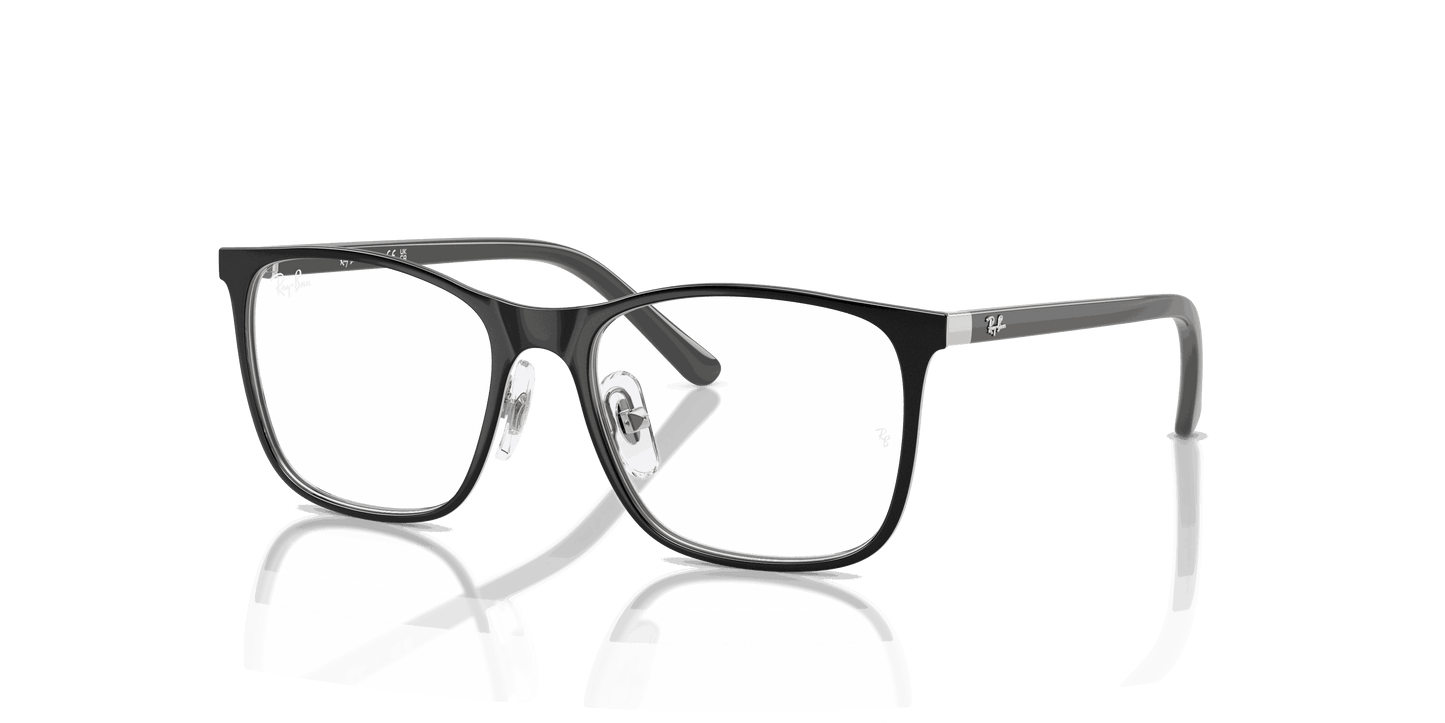 [Clear Lenses, Polished Black On Silver Frame]