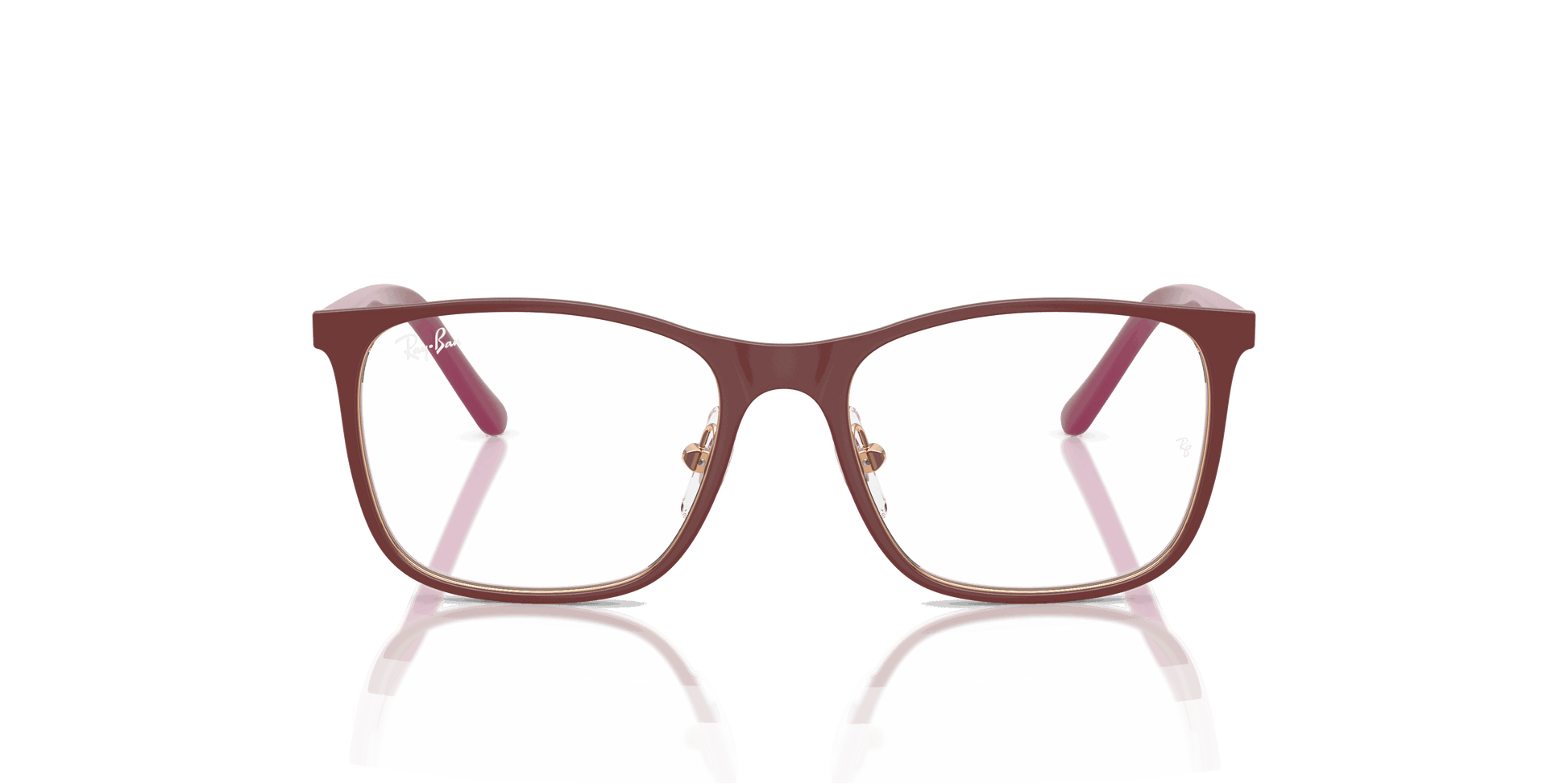 [Clear Lenses, Polished Bordeaux On Rose Gold Frame]