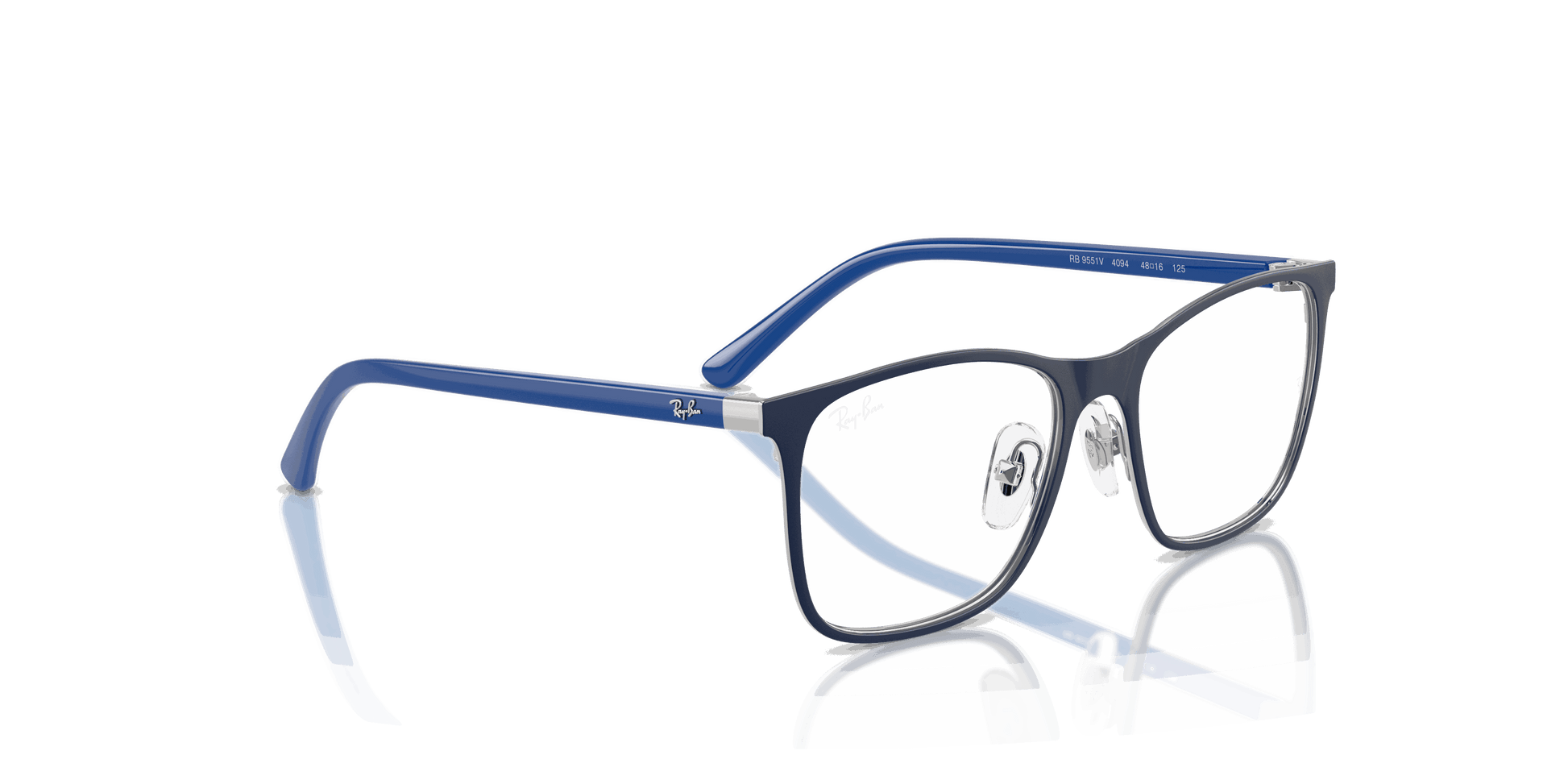 [Clear Lenses, Matte Blue On Silver Frame]