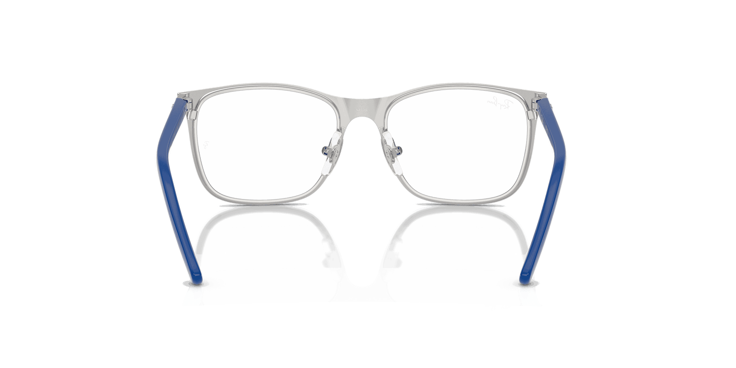 [Clear Lenses, Matte Blue On Silver Frame]