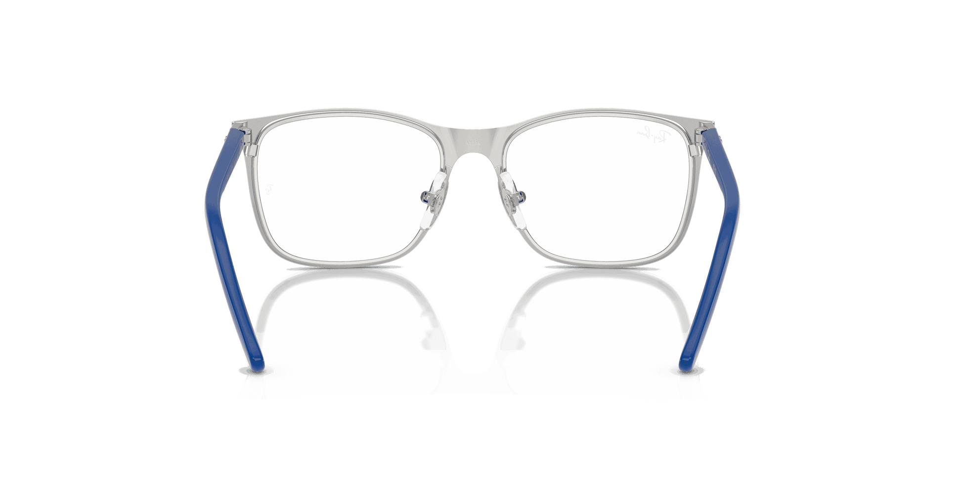 [Clear Lenses, Matte Blue On Silver Frame]