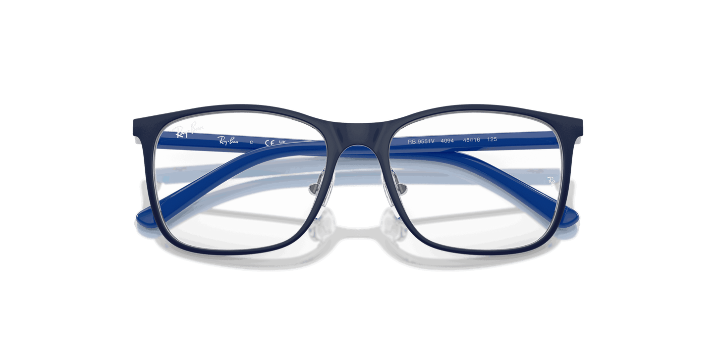 [Clear Lenses, Matte Blue On Silver Frame]