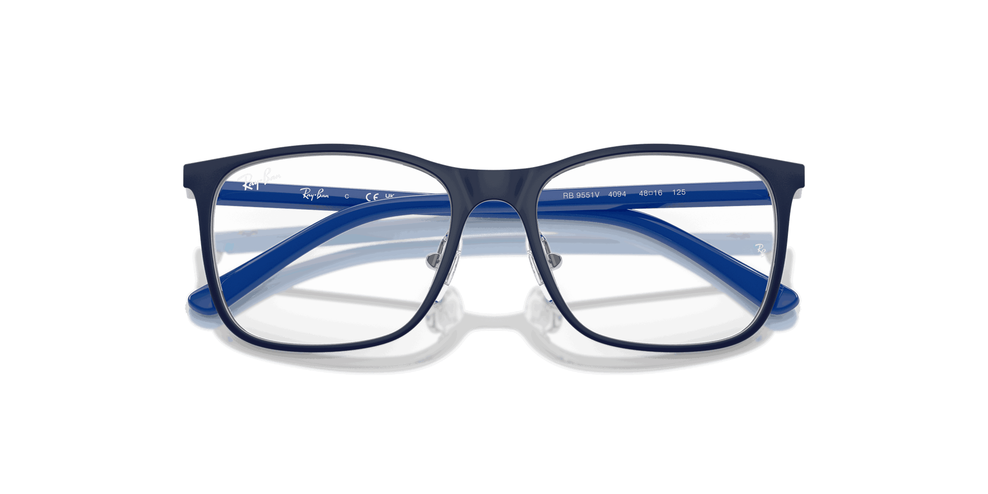 [Clear Lenses, Matte Blue On Silver Frame]