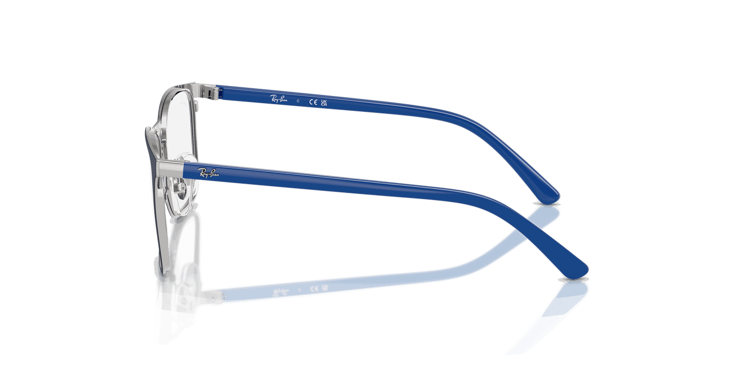 [Clear Lenses, Matte Blue On Silver Frame]