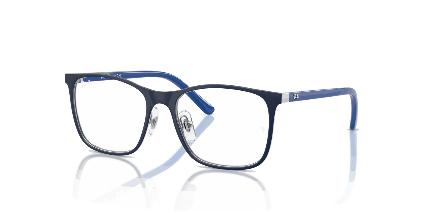 [Clear Lenses, Matte Blue On Silver Frame]