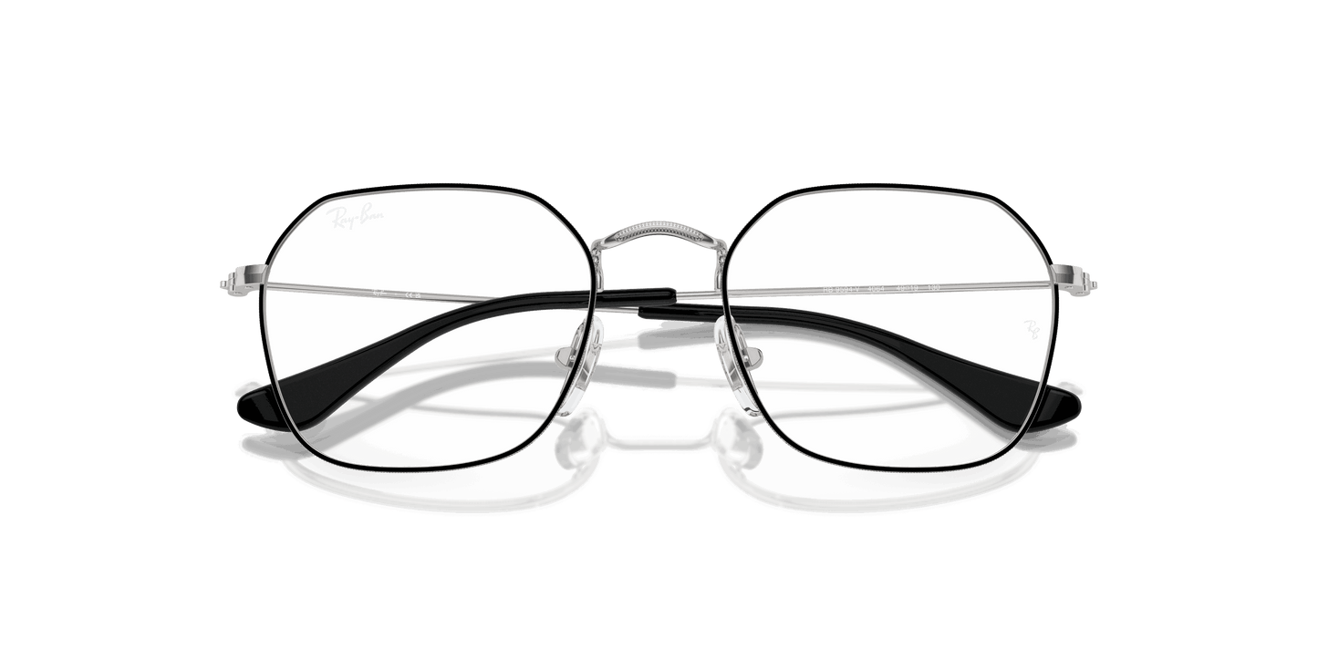 [Clear Lenses, Polished Black On Silver Frame]