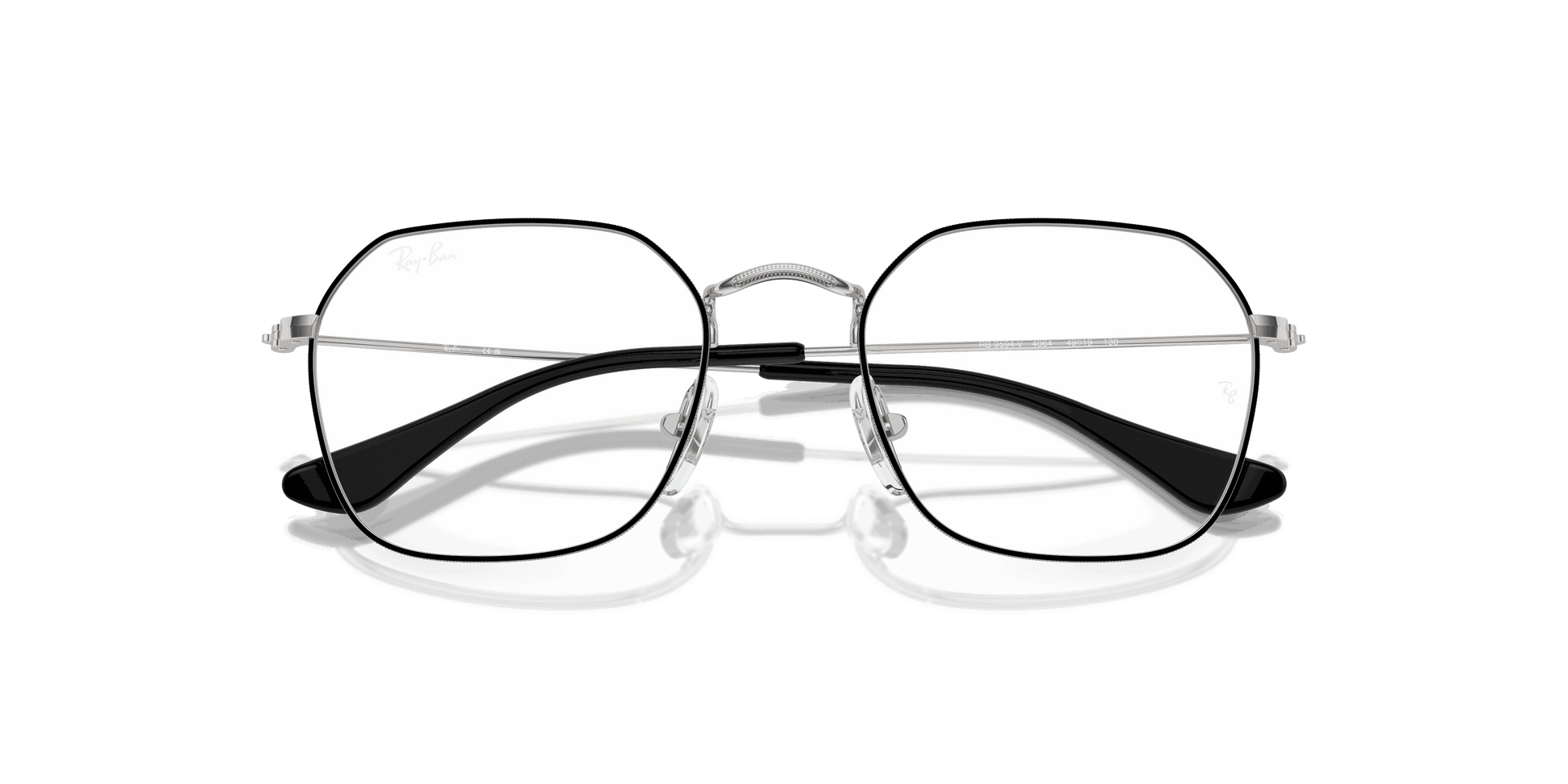 [Clear Lenses, Polished Black On Silver Frame]