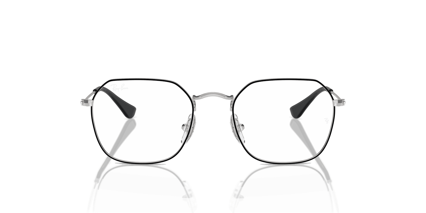 [Clear Lenses, Polished Black On Silver Frame]
