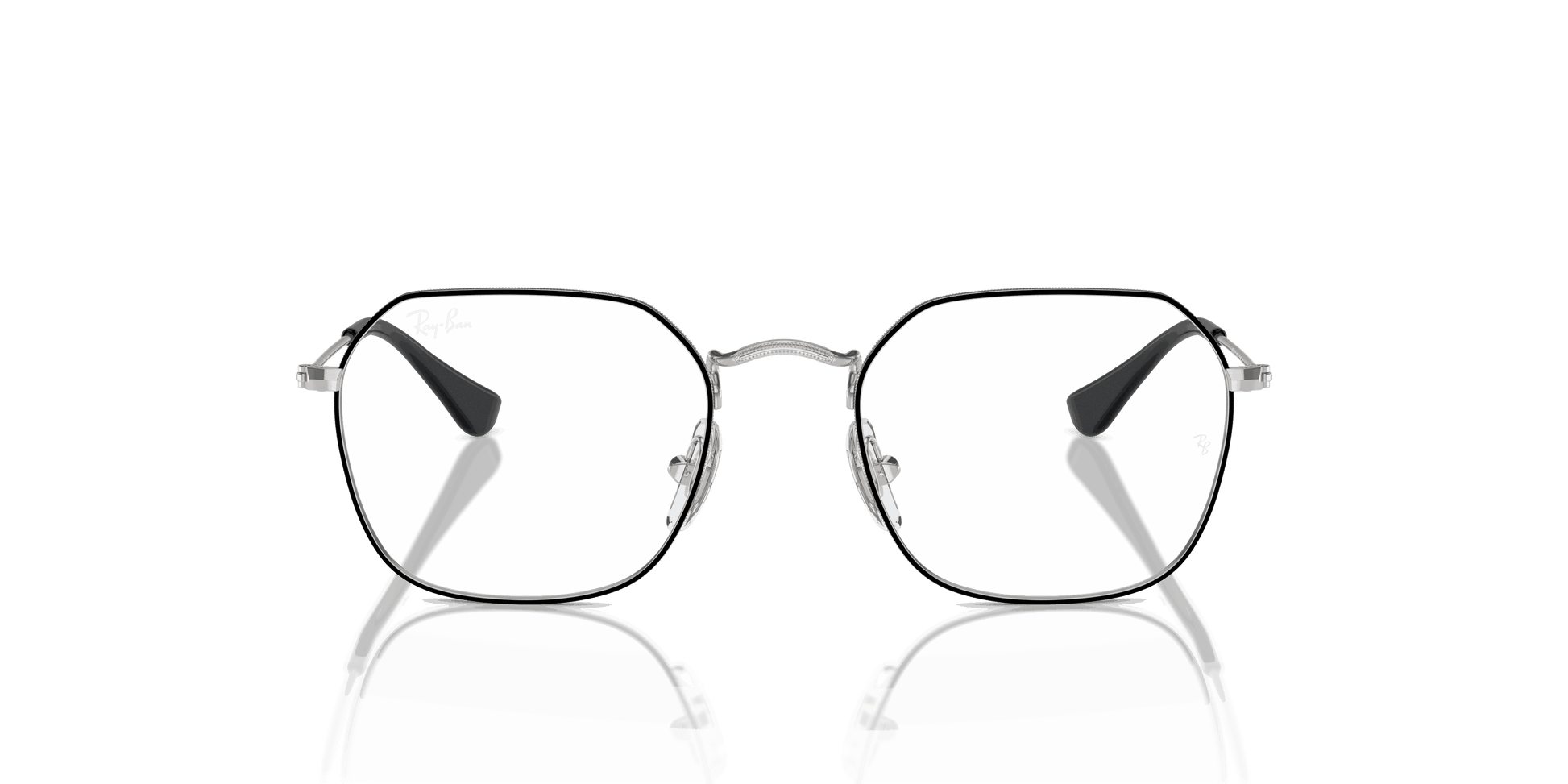 [Clear Lenses, Polished Black On Silver Frame]