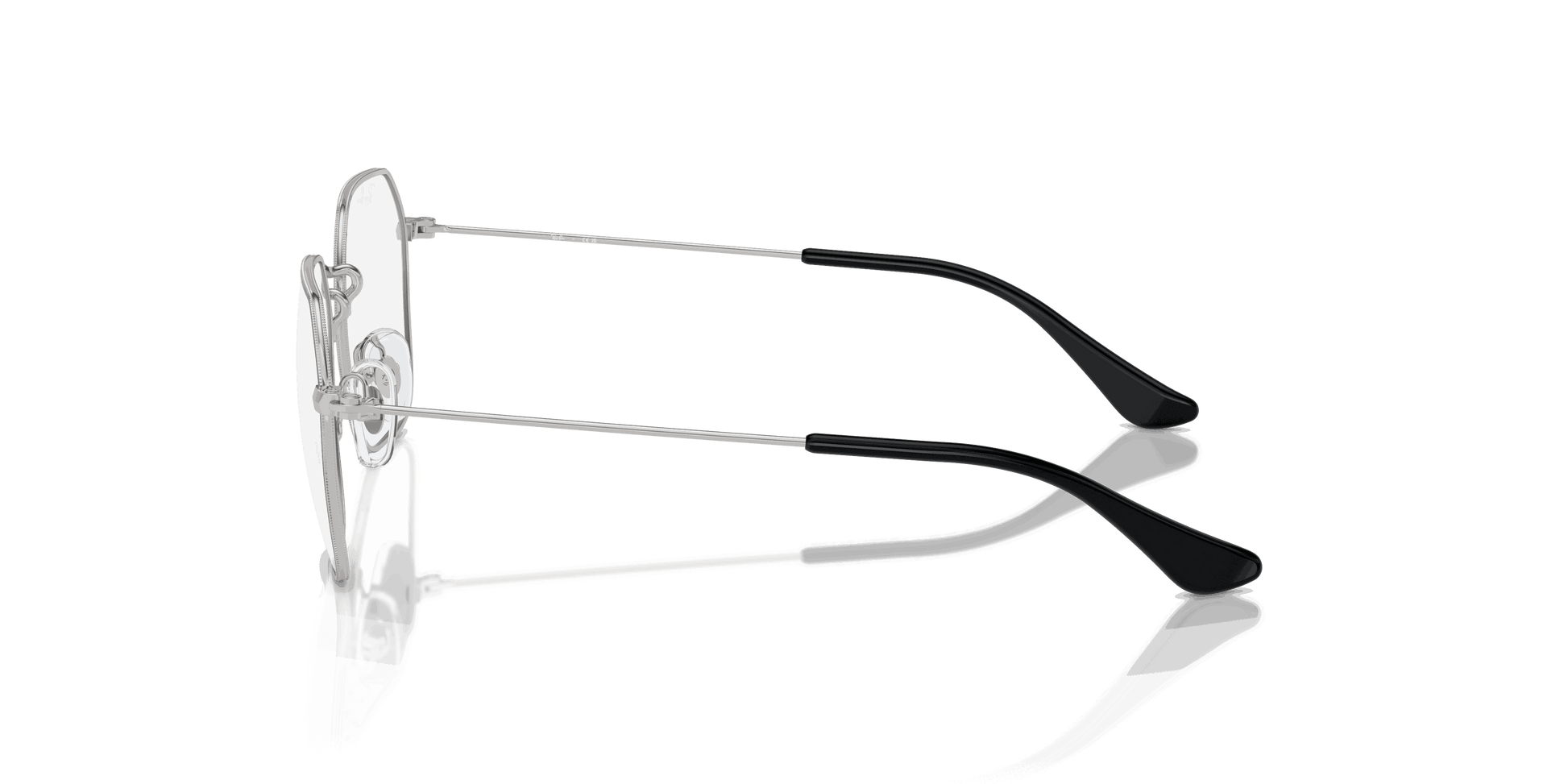 [Clear Lenses, Polished Black On Silver Frame]