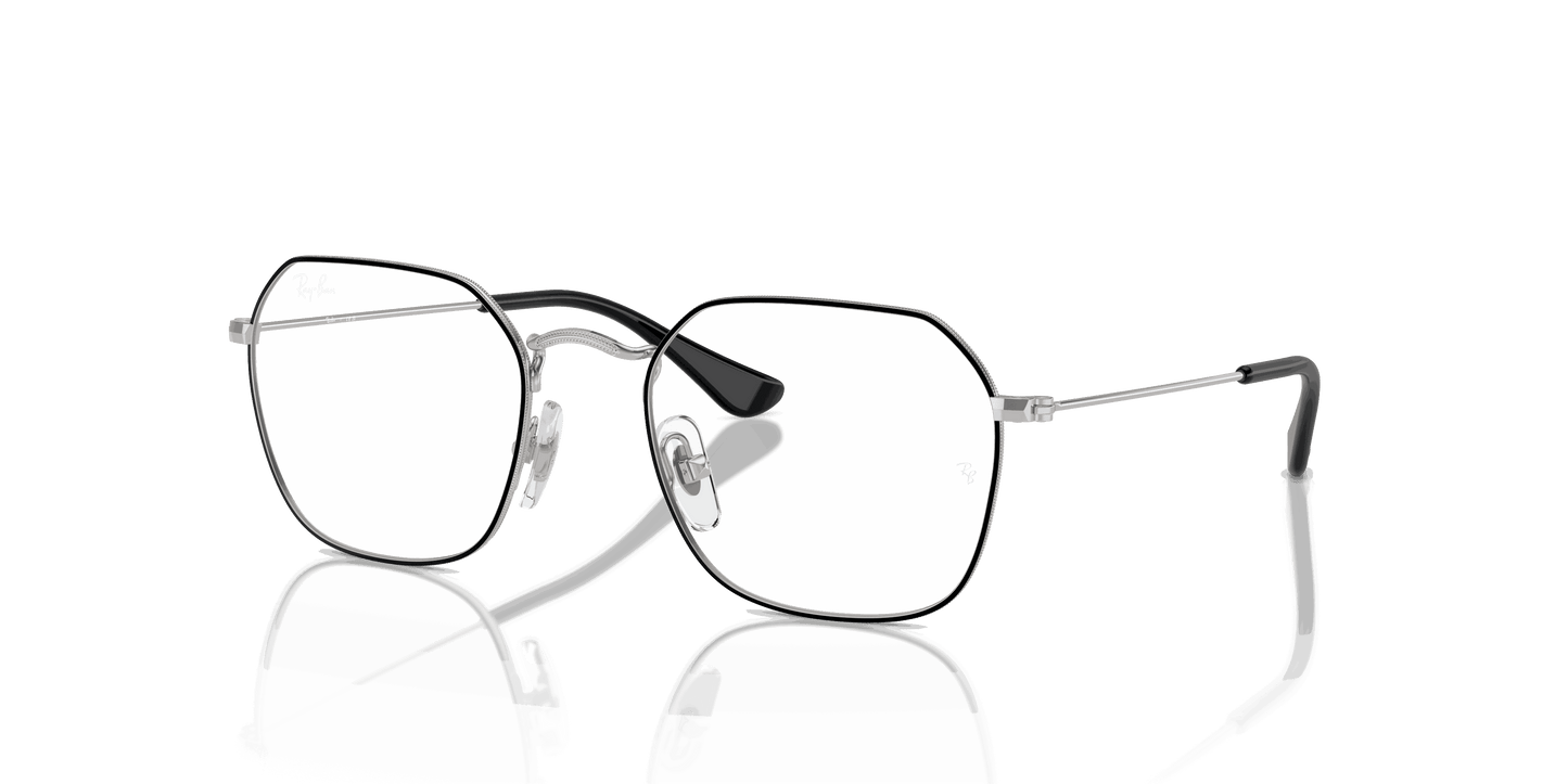 [Clear Lenses, Polished Black On Silver Frame]