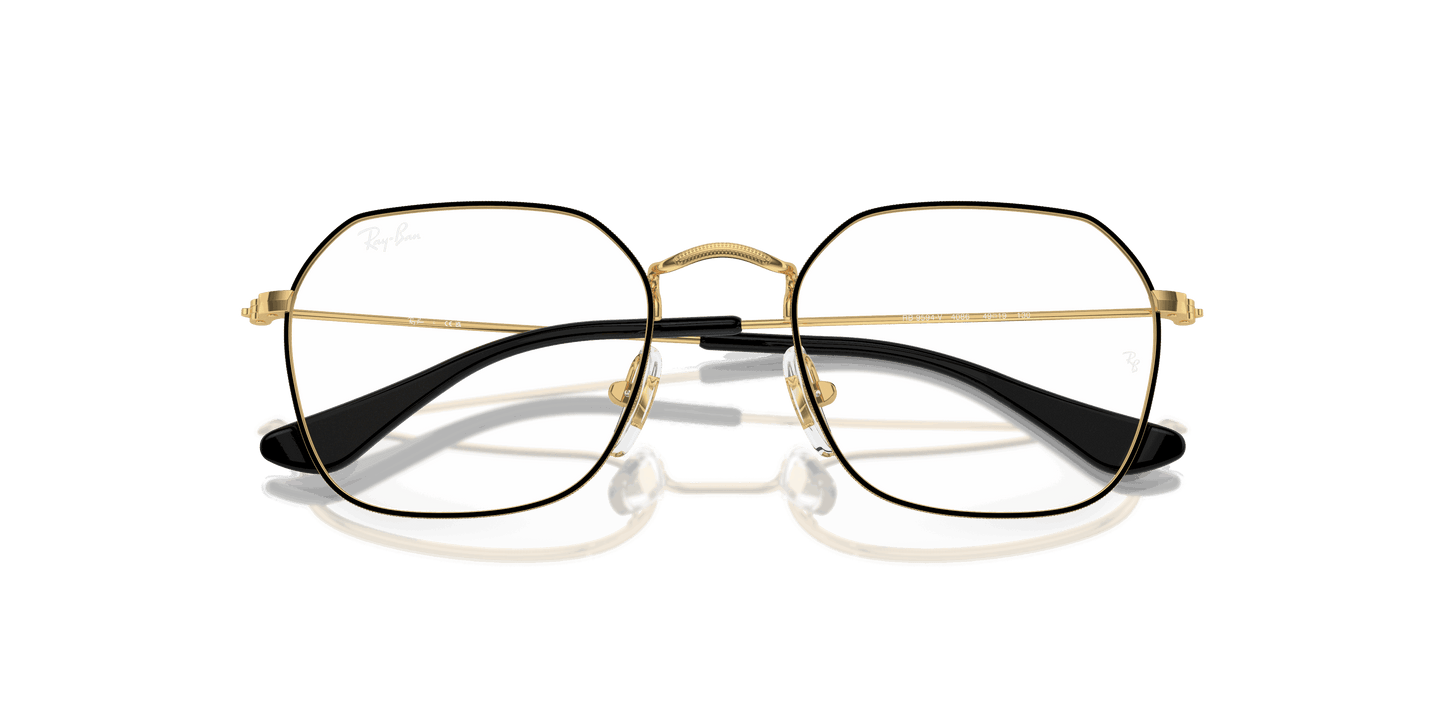 [Clear Lenses, Polished Black On Gold Frame]