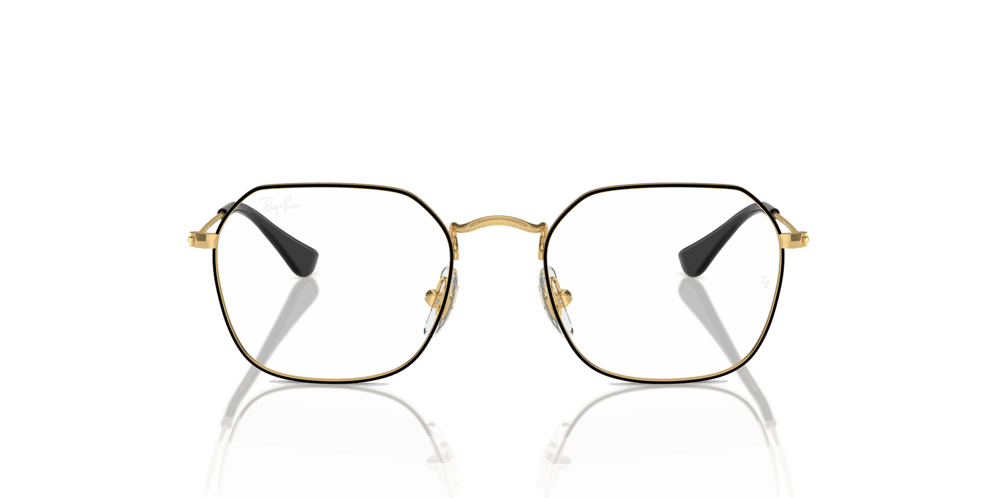 [Clear Lenses, Polished Black On Gold Frame]