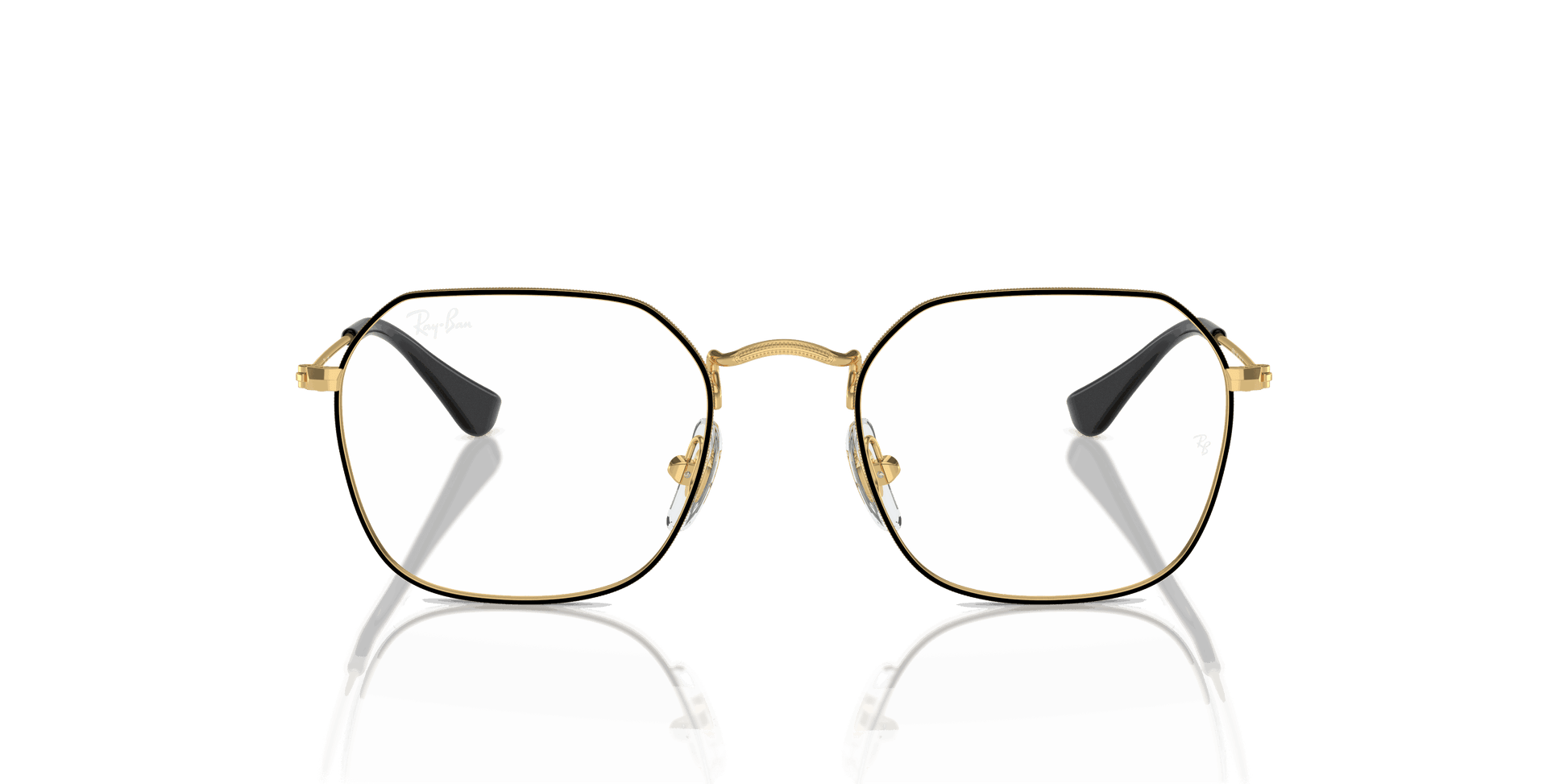 [Clear Lenses, Polished Black On Gold Frame]