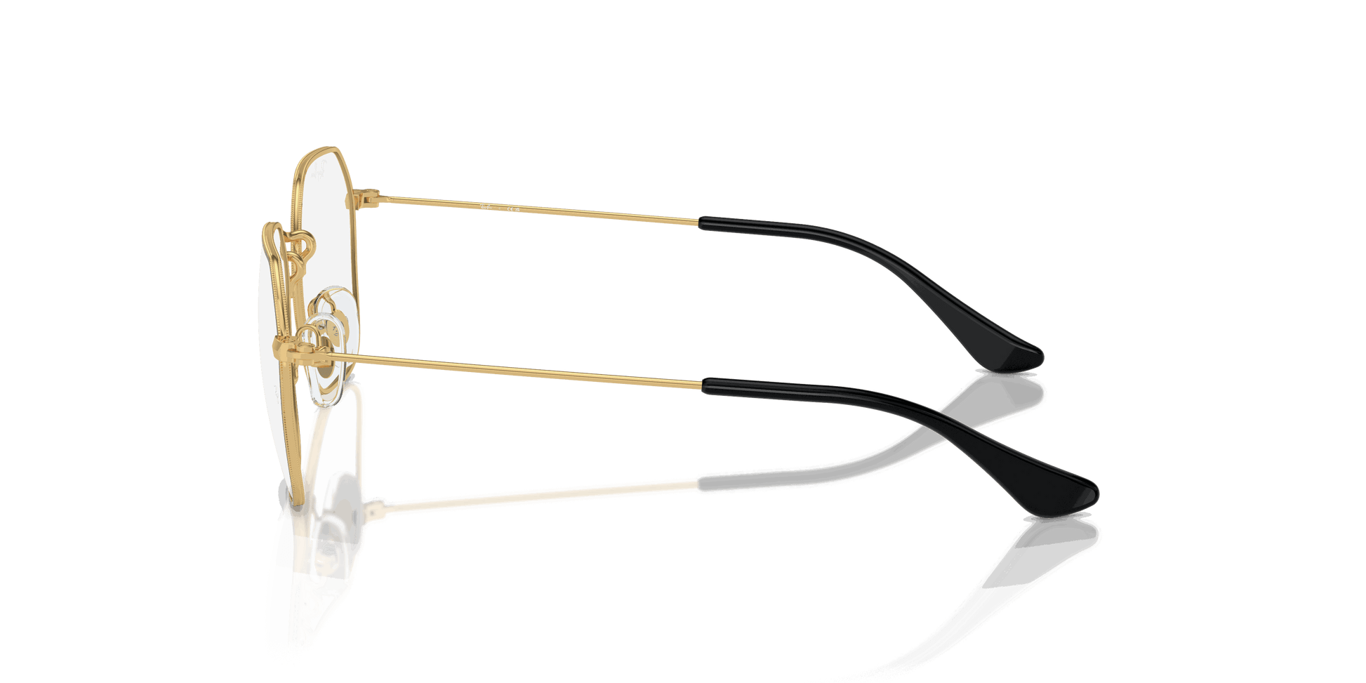 [Clear Lenses, Polished Black On Gold Frame]