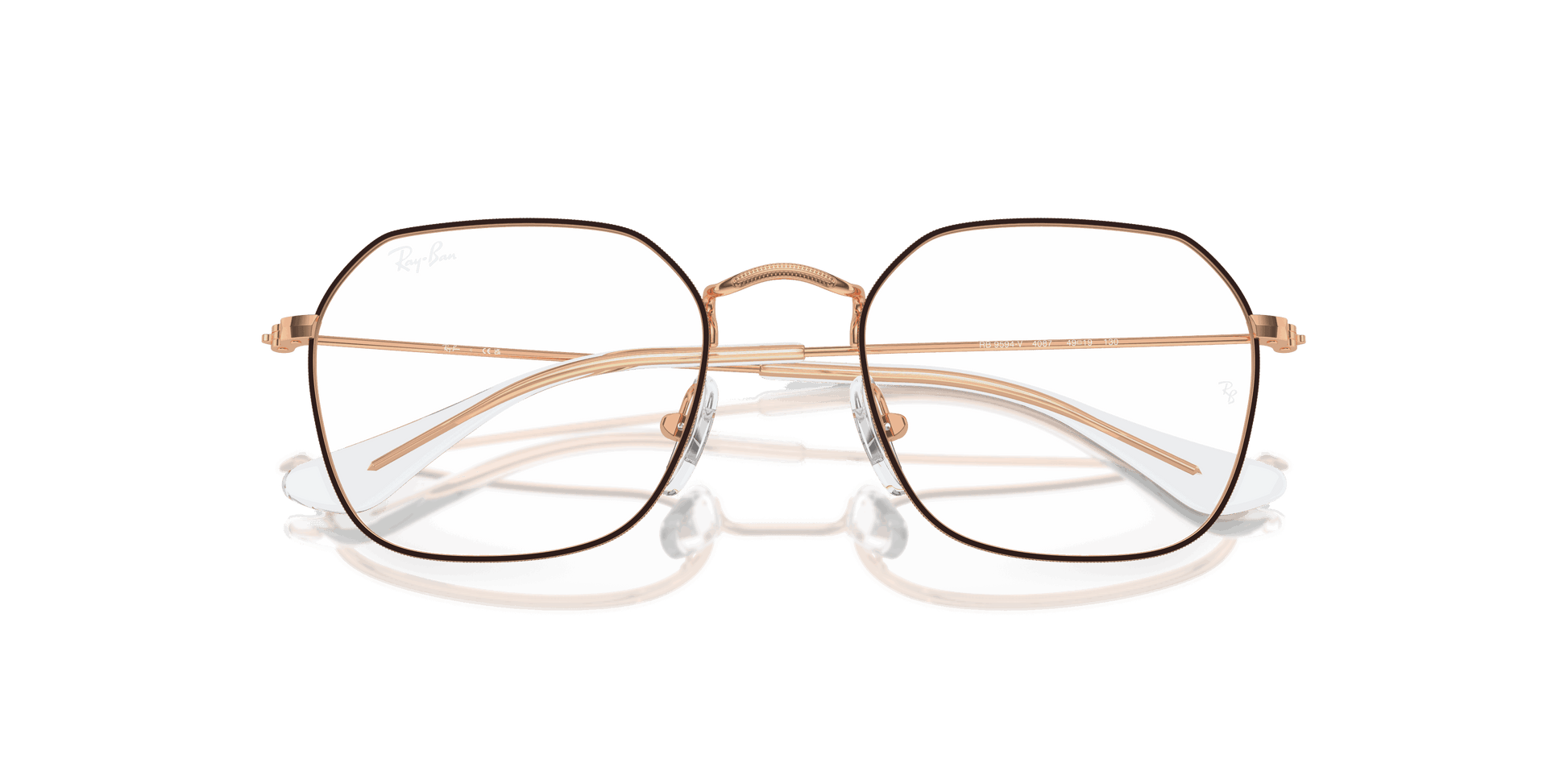 [Clear Lenses, Polished Brown On Rose Gold Frame]