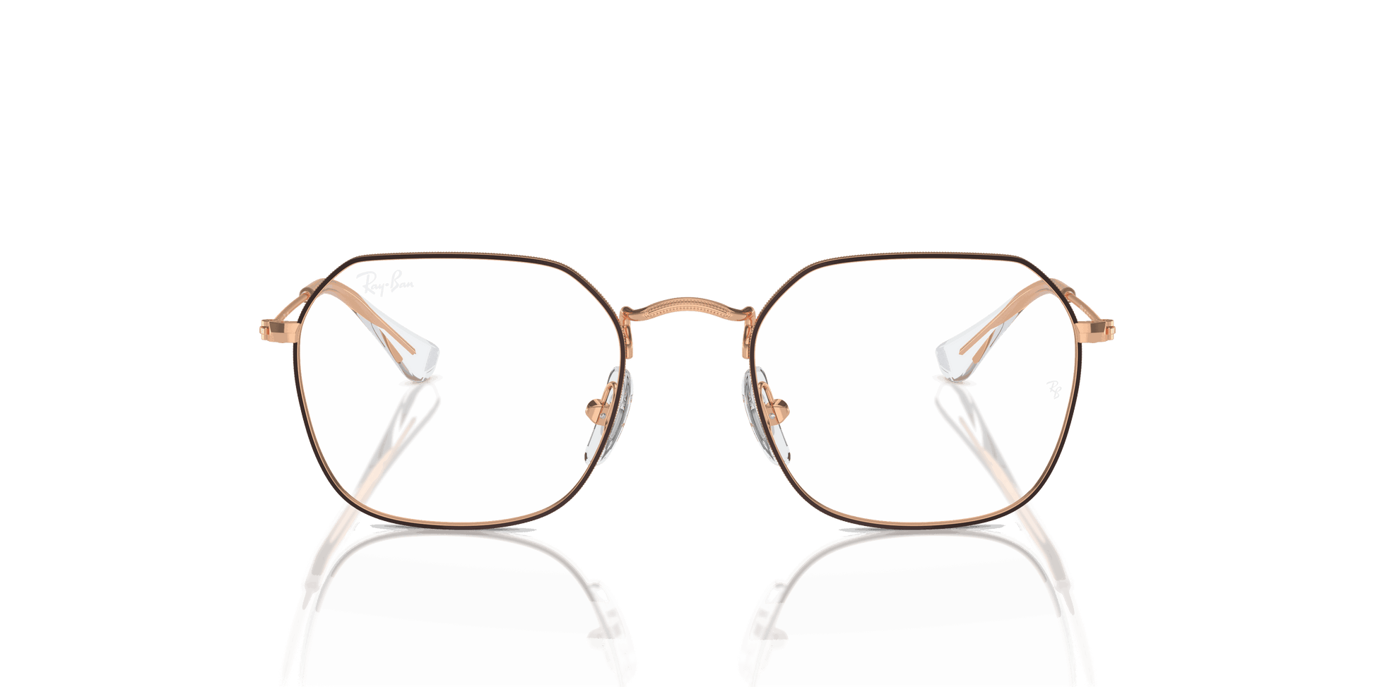[Clear Lenses, Polished Brown On Rose Gold Frame]