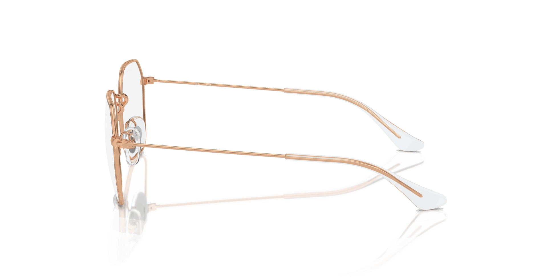 [Clear Lenses, Polished Brown On Rose Gold Frame]