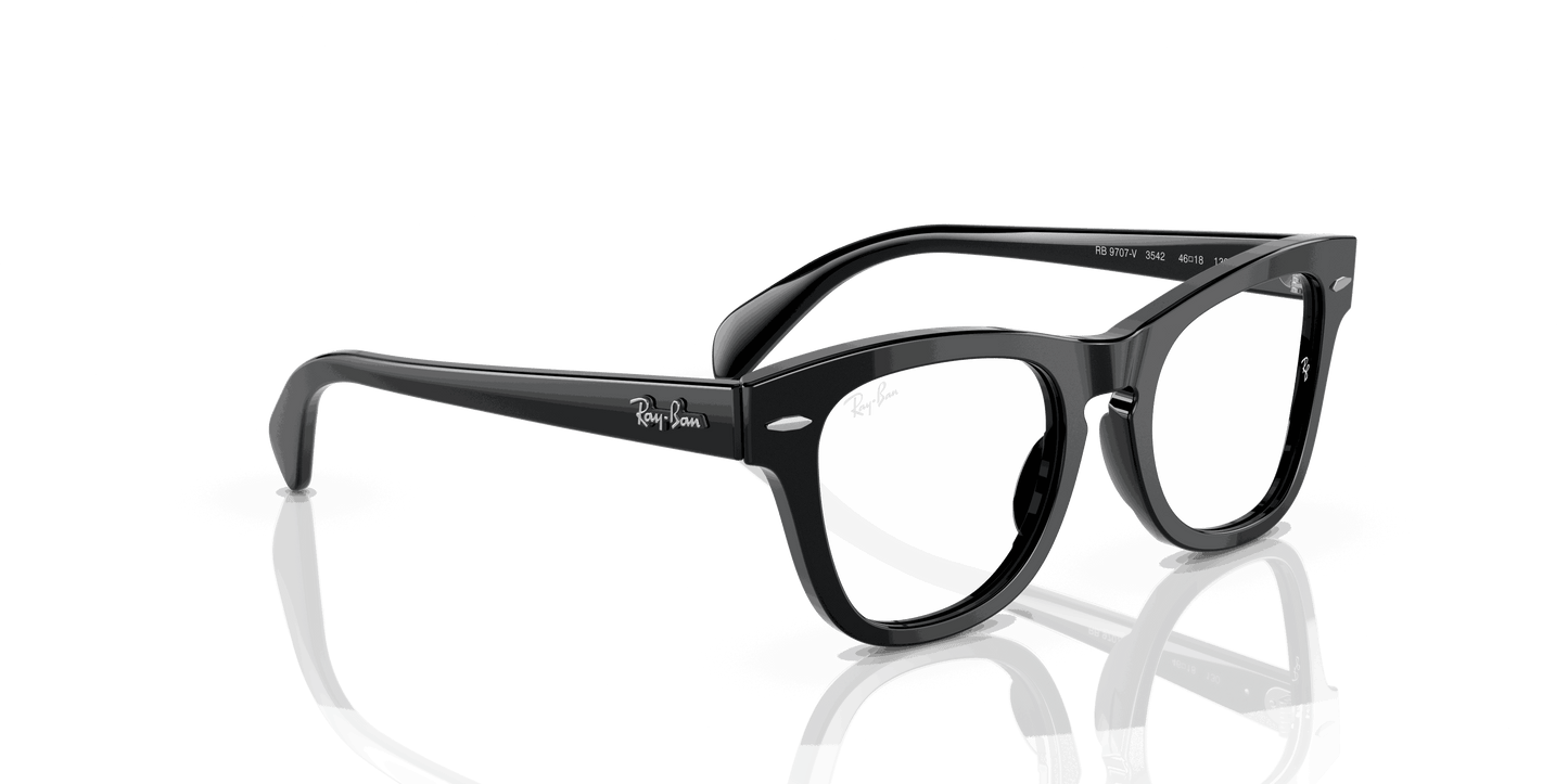 [Clear Lenses, Polished Black Frame]