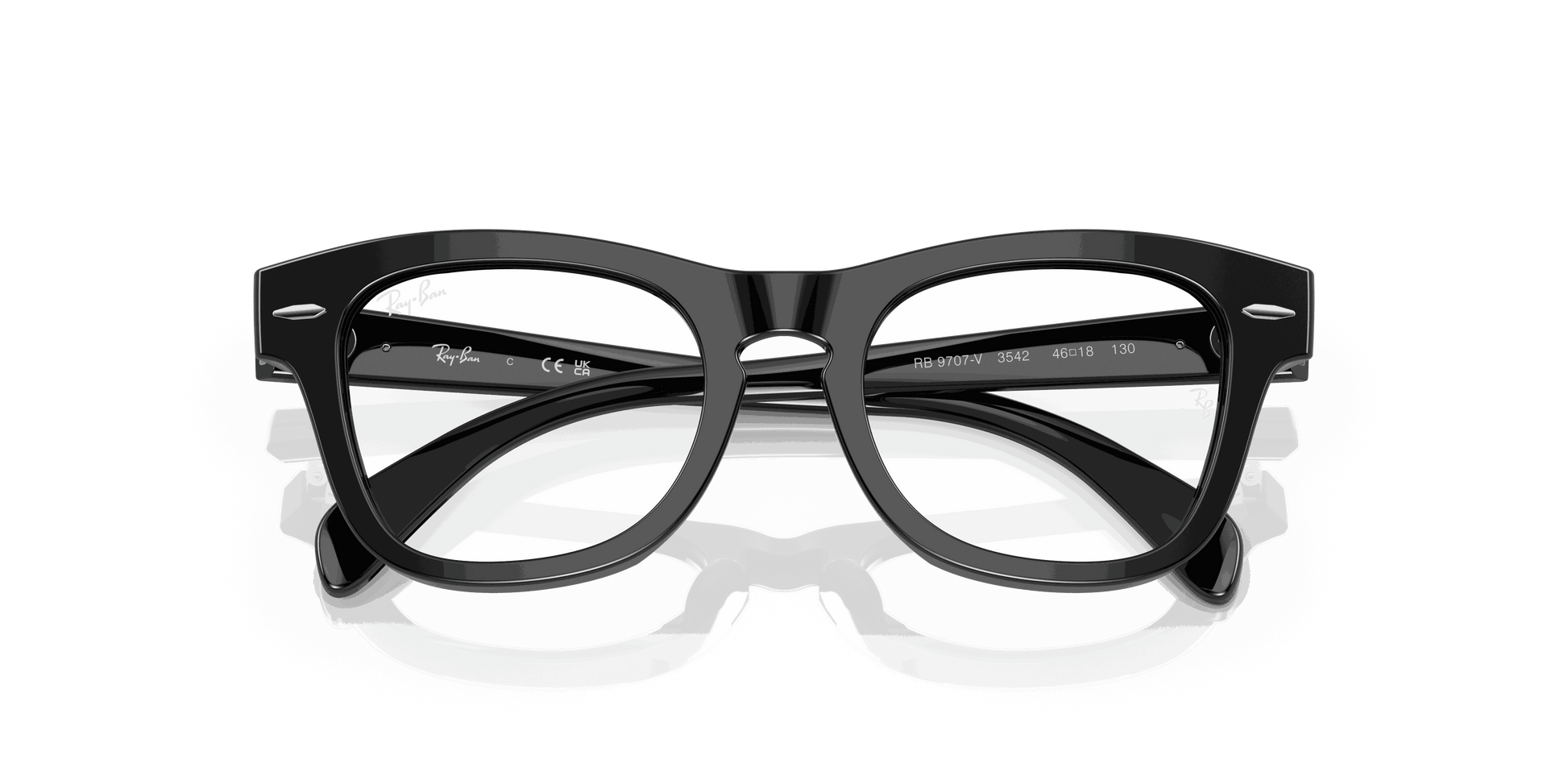 [Clear Lenses, Polished Black Frame]