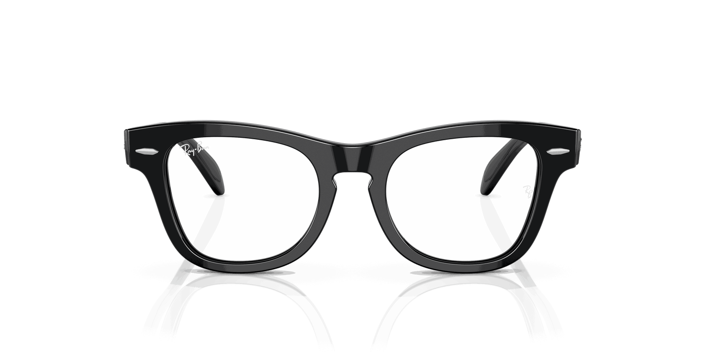 [Clear Lenses, Polished Black Frame]