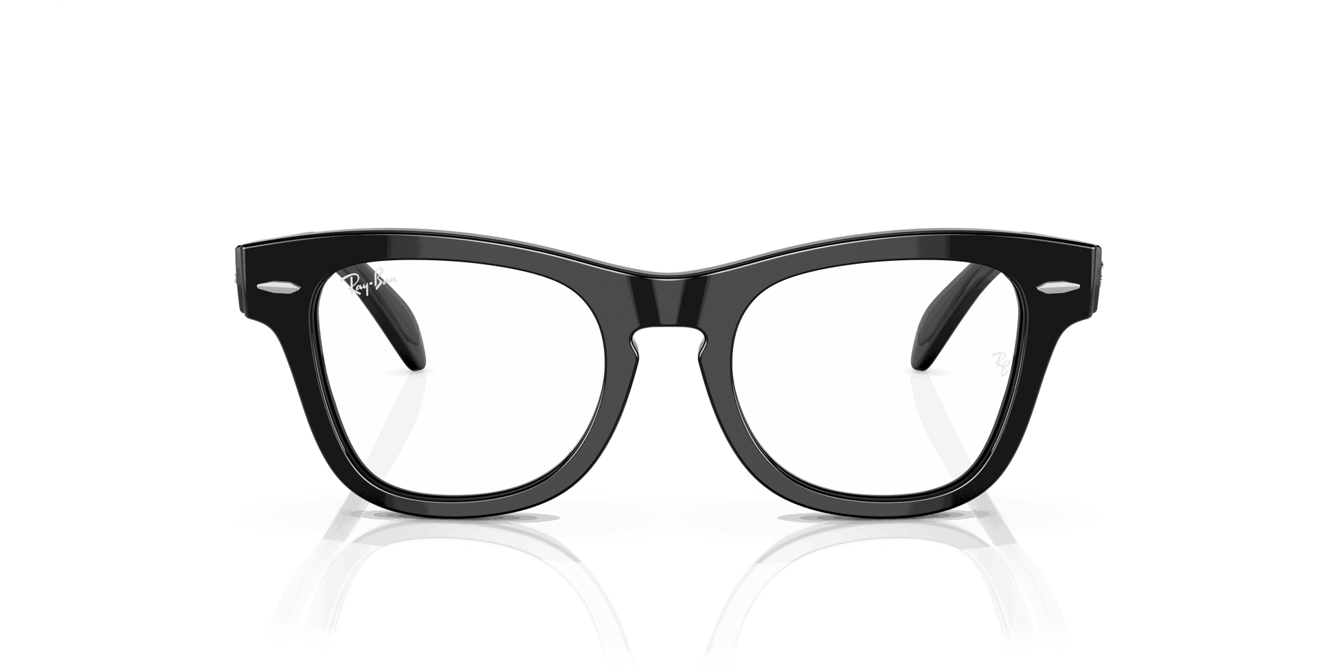 [Clear Lenses, Polished Black Frame]