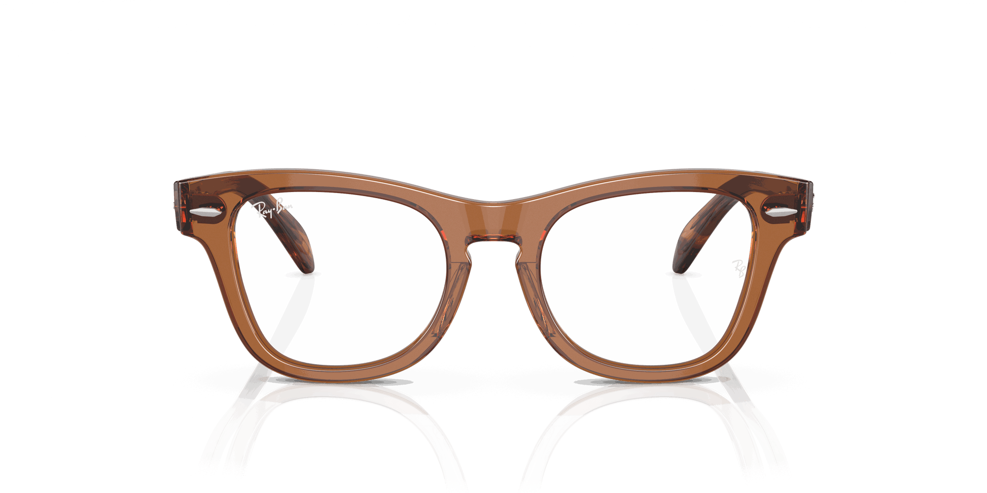 [Clear Lenses, Polished Transparent Brown Frame]