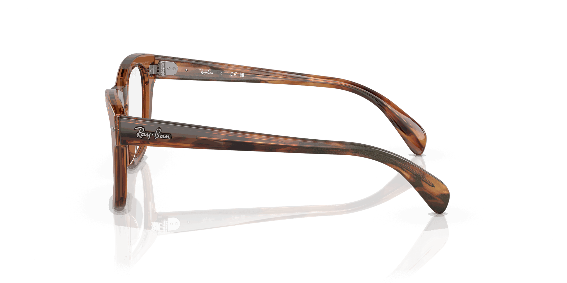 [Clear Lenses, Polished Transparent Brown Frame]