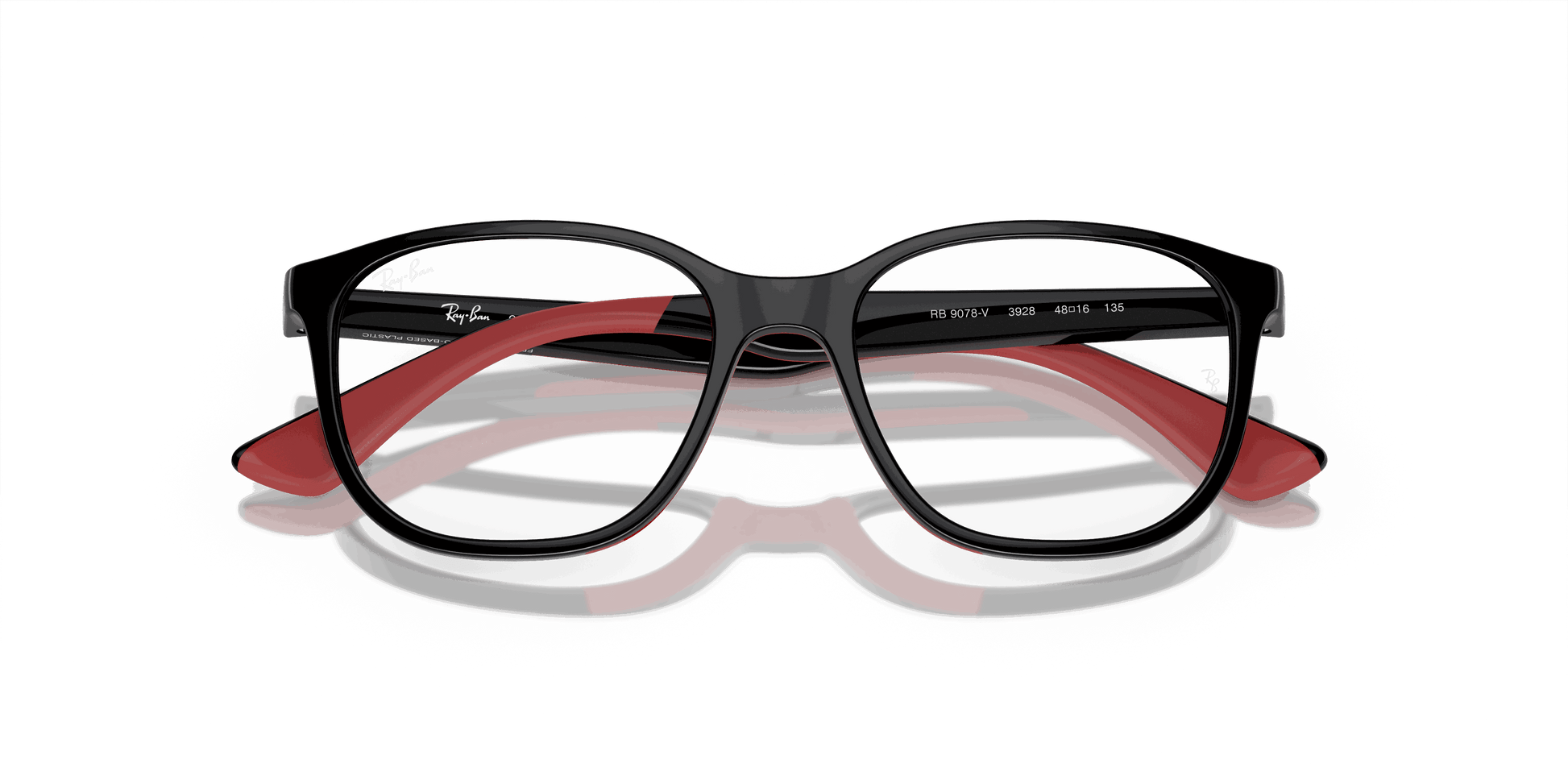 [Clear Lenses, Polished Black On Red Frame]
