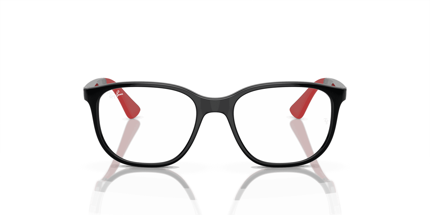 [Clear Lenses, Polished Black On Red Frame]