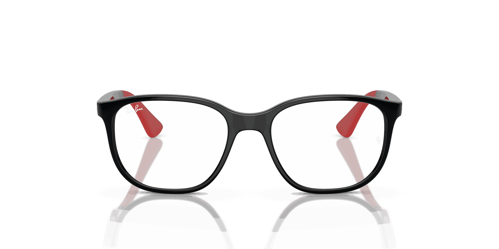 [Clear Lenses, Polished Black On Red Frame]