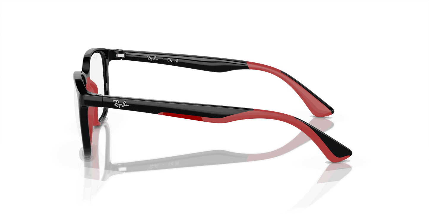 [Clear Lenses, Polished Black On Red Frame]