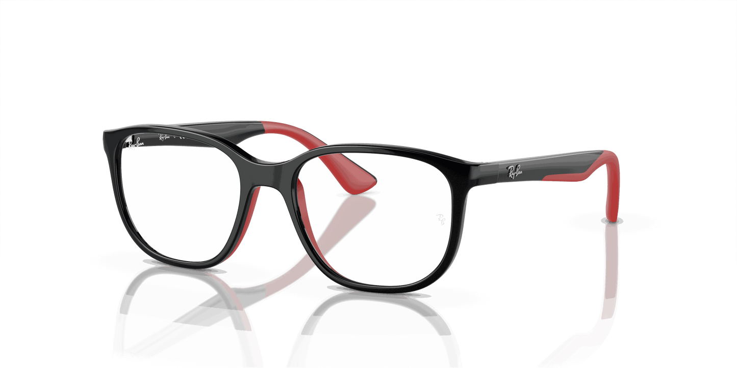 [Clear Lenses, Polished Black On Red Frame]