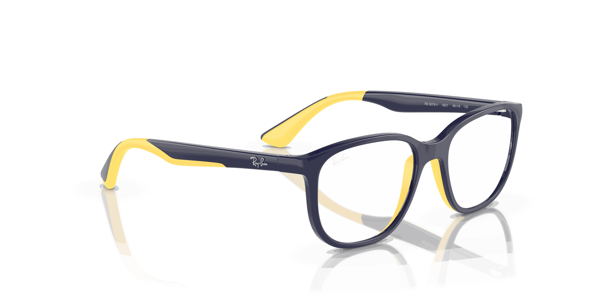 [Clear Lenses, Polished Dark Blue On Yellow Frame]